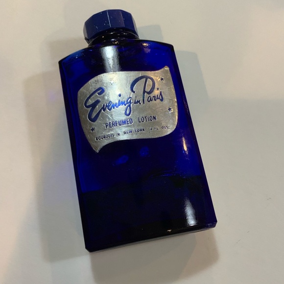 Evening in Paris Bottle Container Cobalt Blue Glass Vintage 40s - Picture 2 of 4